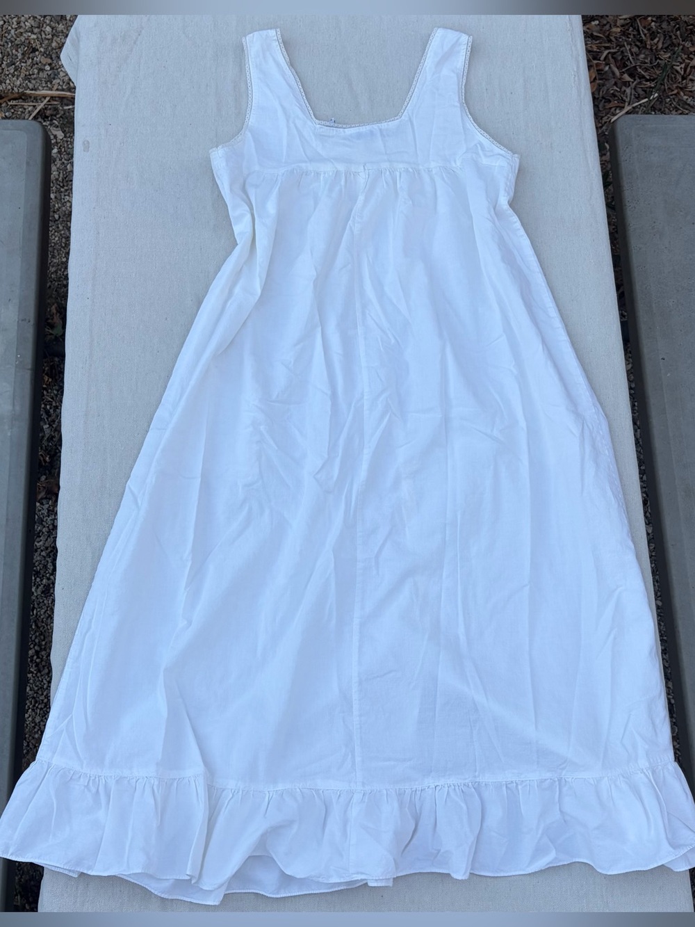 SOLD Vintage Lewis Frimel Sleepwear White Cotton Midi Maxi Dress Cottagecore - Picture 3 of 8